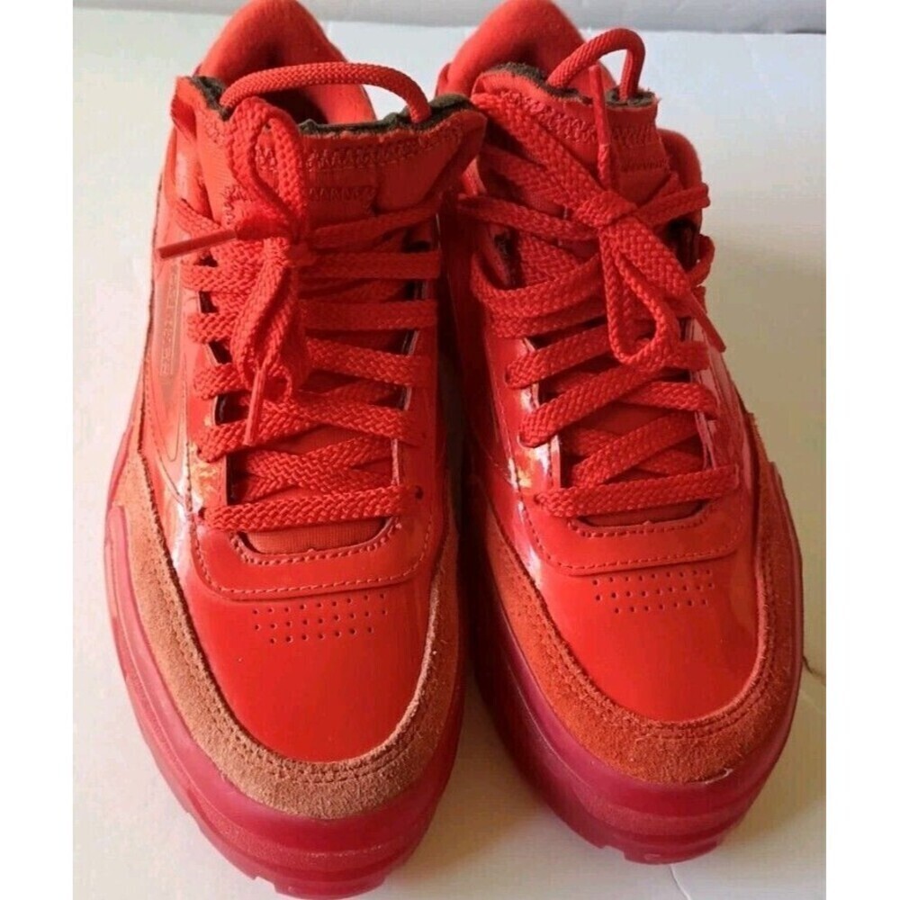 Reebok Cardi B Sneakers Size 5 Red Coated Club C Double Bubble Gum Bottom - Picture 2 of 13